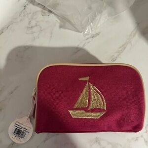 Spartina 449 Pink Pouch with Gold Accents